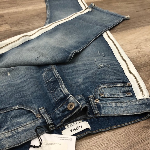 PISTOLA CHARLIE HIGH RISE STRAIGHT LEG, My Way, Side white zipper, Raw hem ๐ - Picture 17 of 17